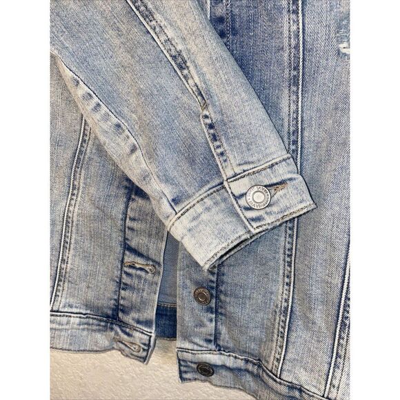 NEW MAVI jean jacket distress Women JILL punk rock y2k 90s grunge L western - Picture 7 of 10